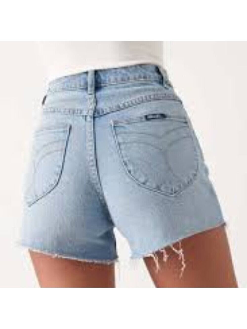 Rollas Duster High Waisted  Dark Wash Cut Off Shorts Size 30